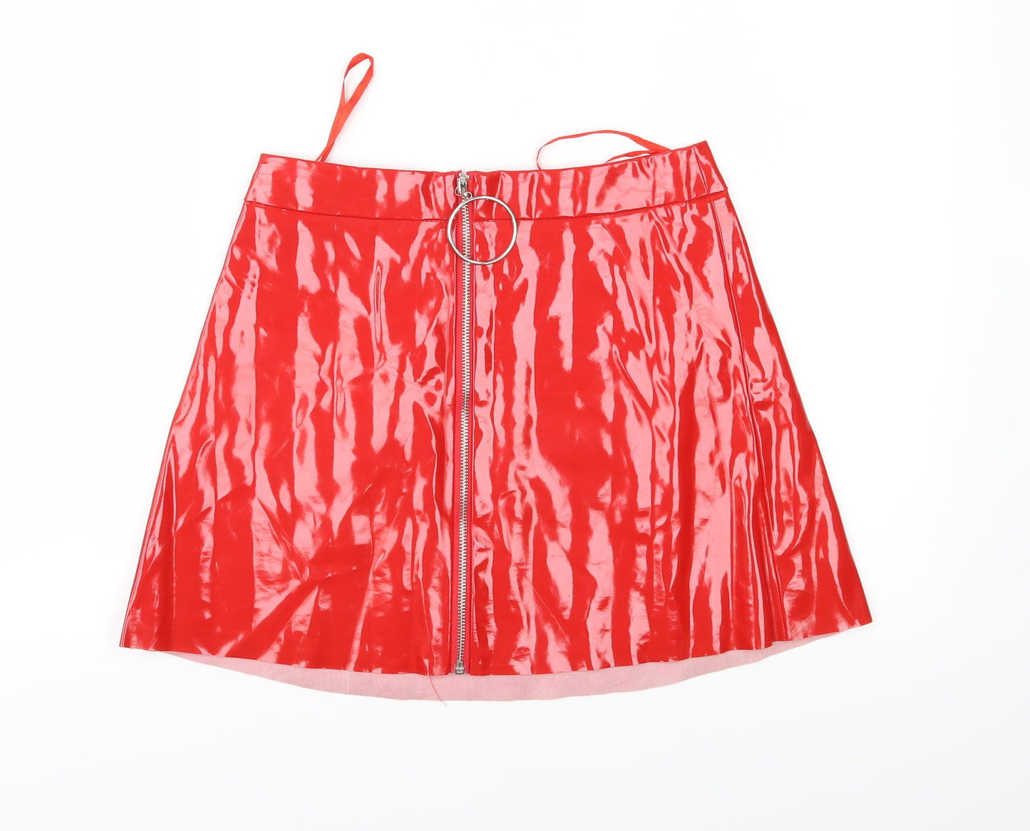 PRETTYLITTLETHING Womens Red   A-Line Skirt Size 10