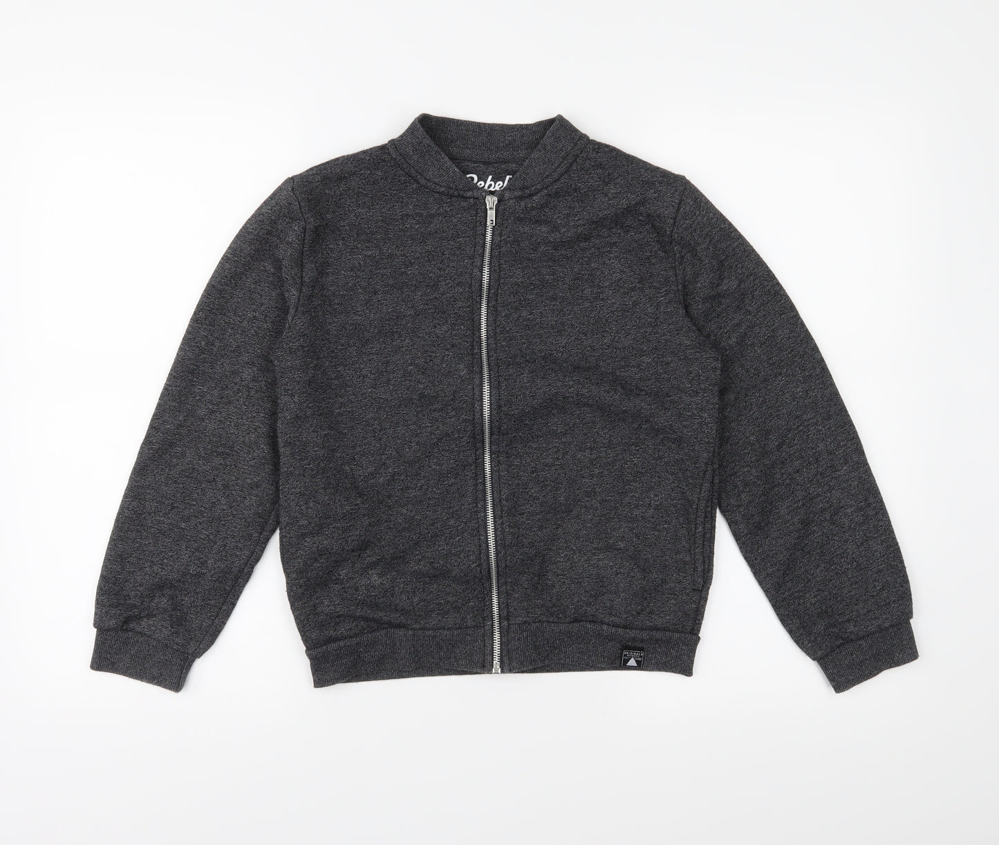 Rebel Boys Grey  Jersey Full Zip Sweatshirt Size 10-11 Years