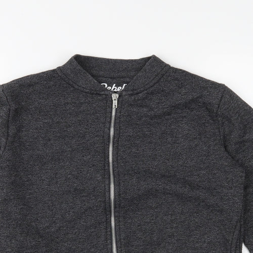 Rebel Boys Grey  Jersey Full Zip Sweatshirt Size 10-11 Years