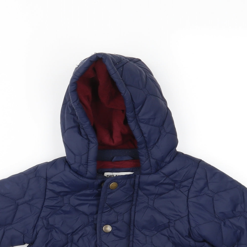 Marks and Spencer Boys Blue   Anorak Coat Size 9-12 Months