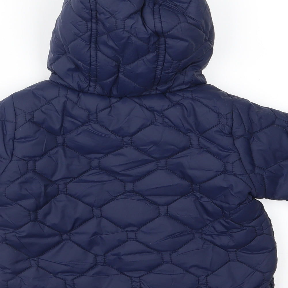 Marks and Spencer Boys Blue   Anorak Coat Size 9-12 Months