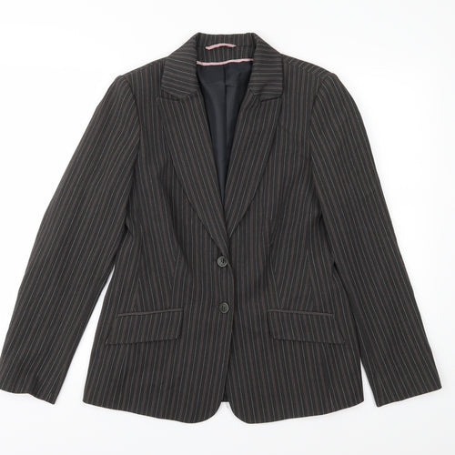 Berkertex Womens Black Striped  Jacket Suit Jacket Size 14