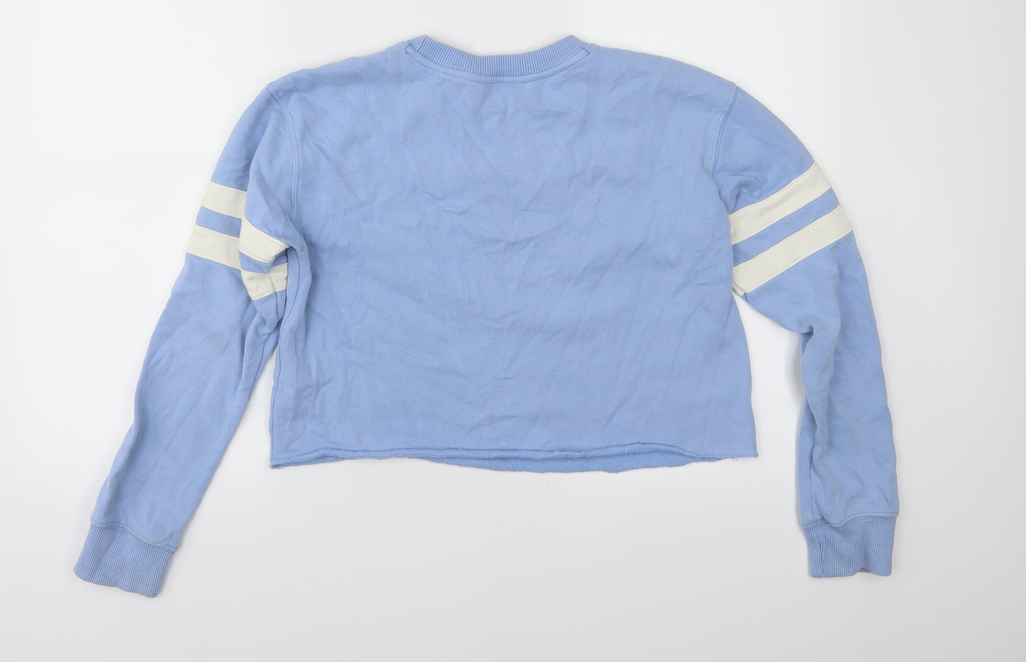 Miss Selfridge Womens Blue  Jersey Pullover Sweatshirt Size 8  - Cropped