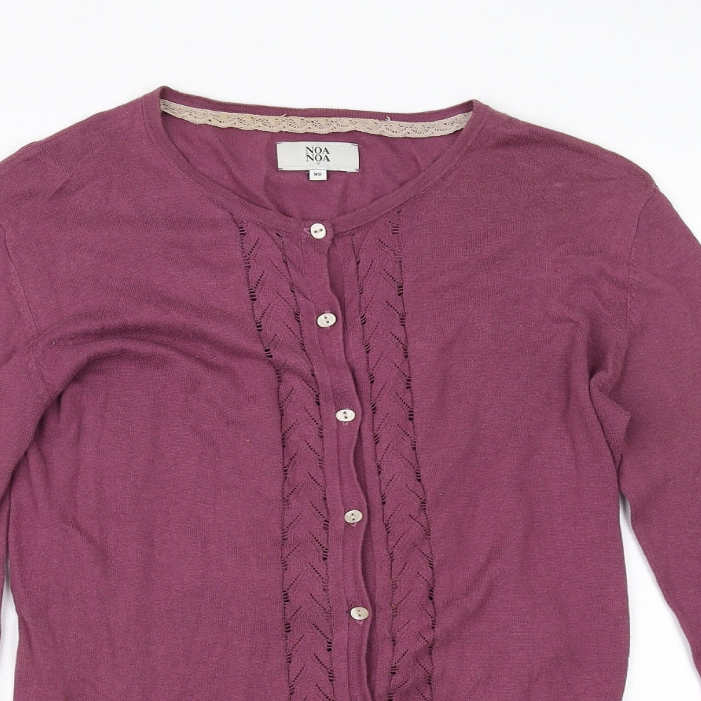Noa Noa Womens Purple   Cardigan Jumper Size XS