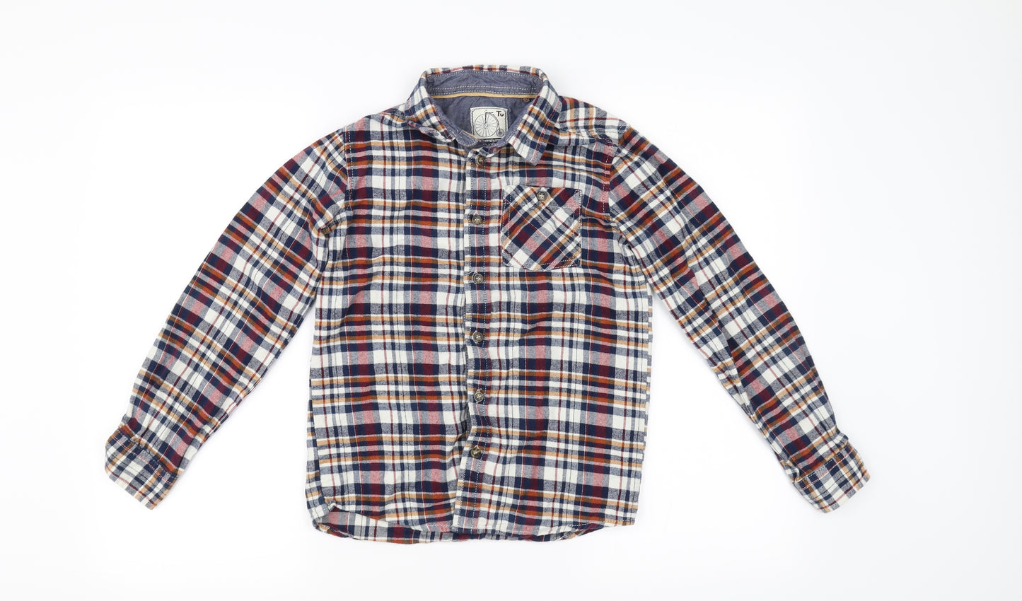 TU Boys Red Check  Basic Button-Up Size 11 Years