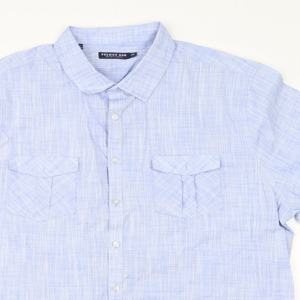 PREMIER MAN  Mens Blue    Dress Shirt Size 2XL