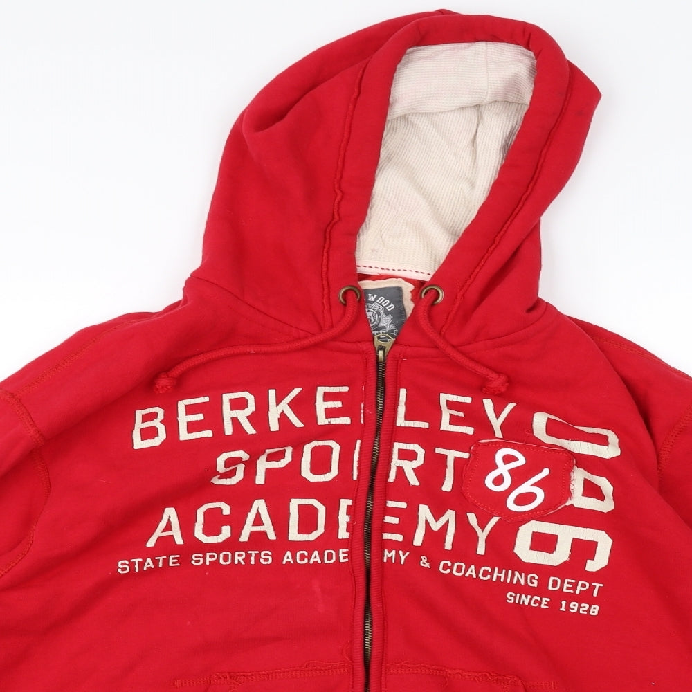 Cedar Wood State Mens Red   Full Zip Jumper Size XL
