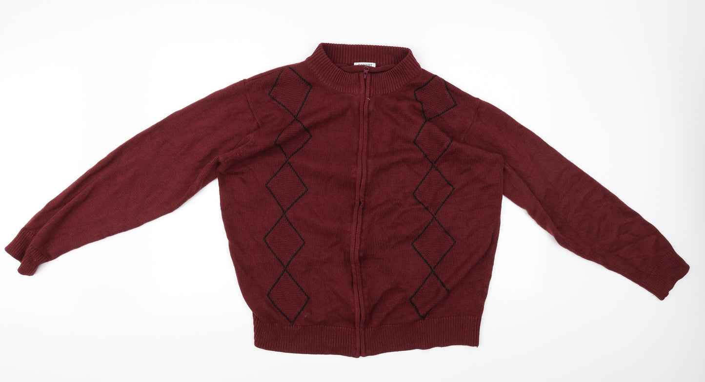 Damart Mens Red   Full Zip Jumper Size L