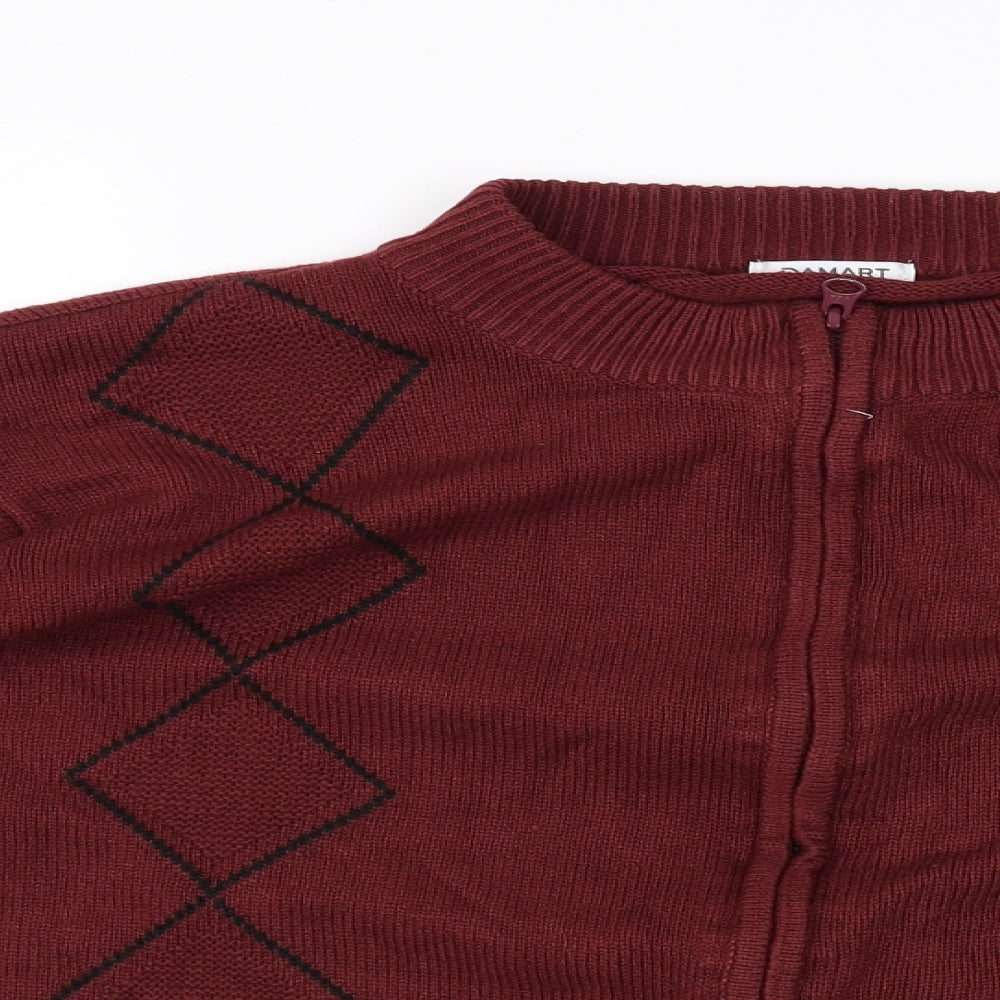 Damart Mens Red   Full Zip Jumper Size L