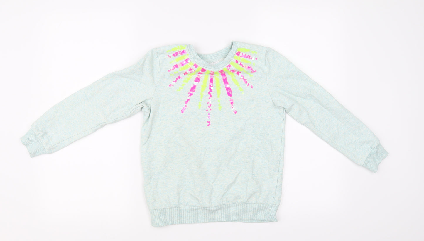 F&F Girls Blue   Pullover Jumper Size 9-10 Years