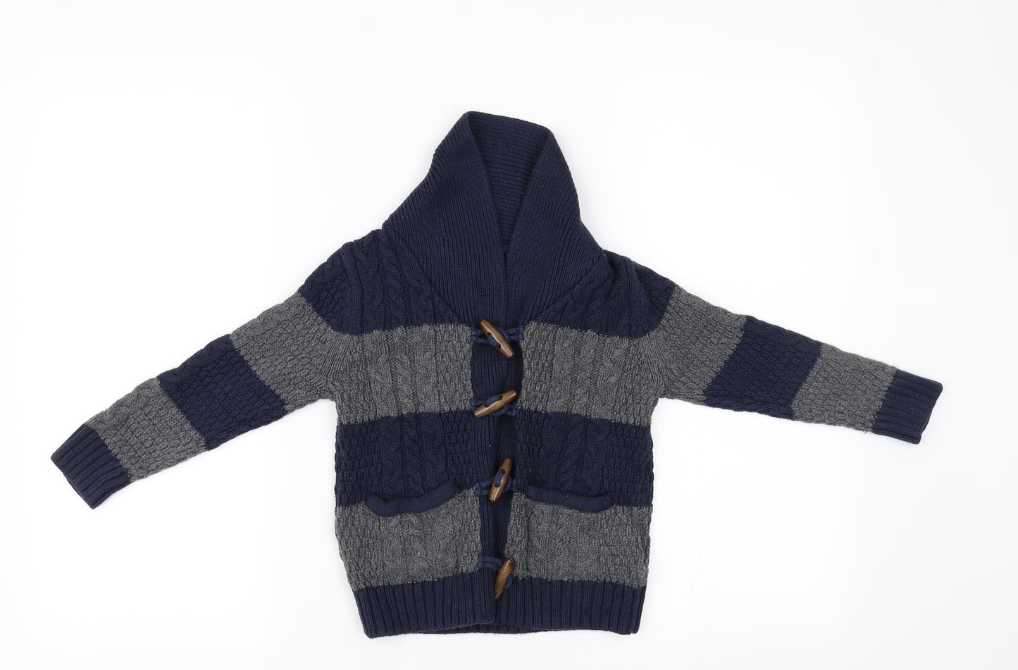 Gap Boys Blue Striped  Cardigan Jumper Size 4 Years