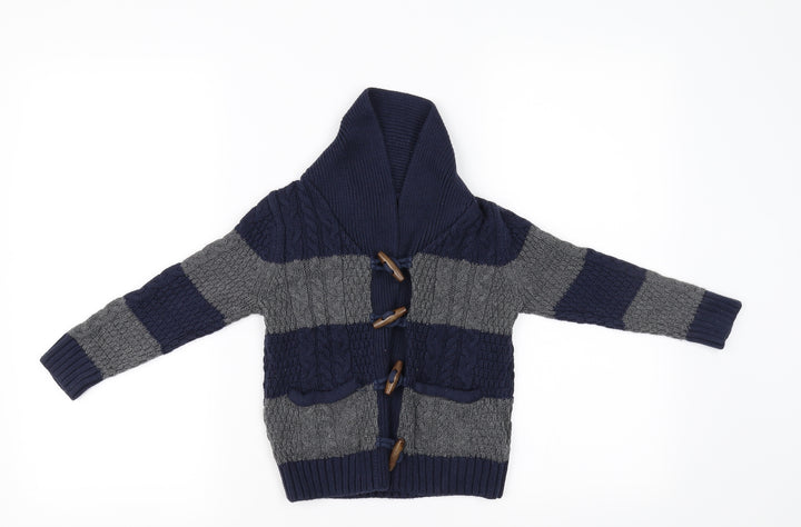 Gap Boys Blue Striped Cardigan Jumper Size 4 Years