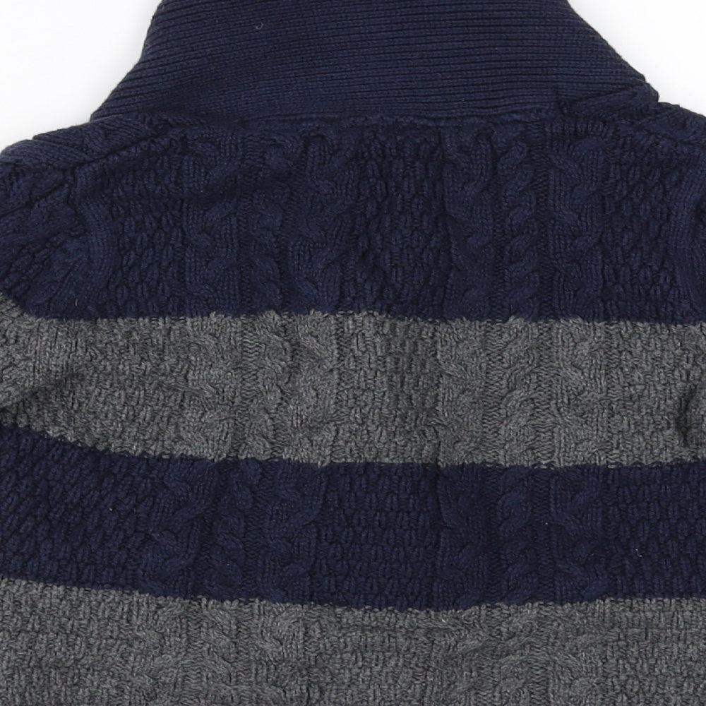 Gap Boys Blue Striped  Cardigan Jumper Size 4 Years