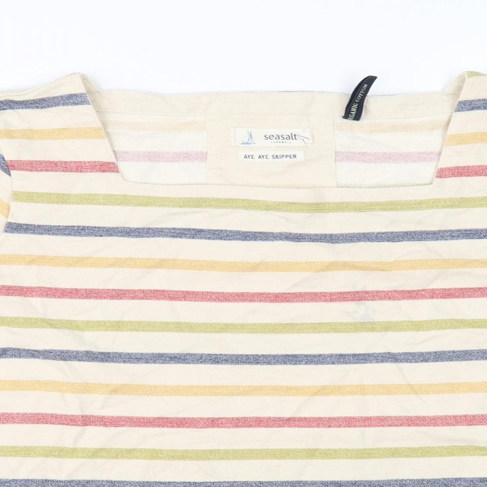 Seasalt Womens Ivory Striped  Pullover Jumper Size 12