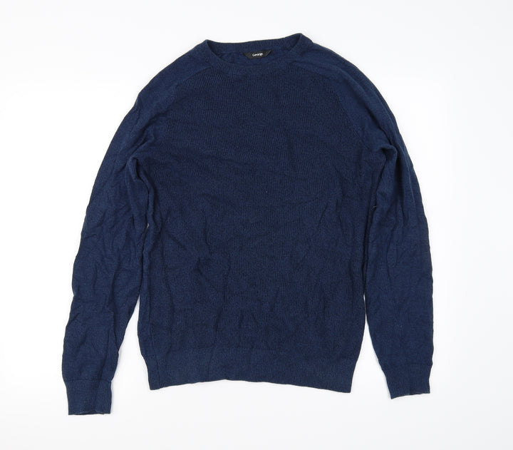 George Mens Blue Pullover Jumper Size S