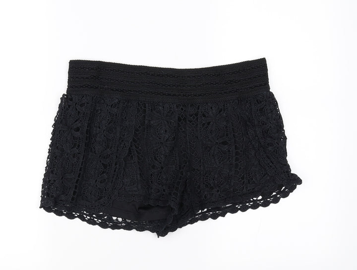 Rewind Womens Black   Sweat Shorts Size L