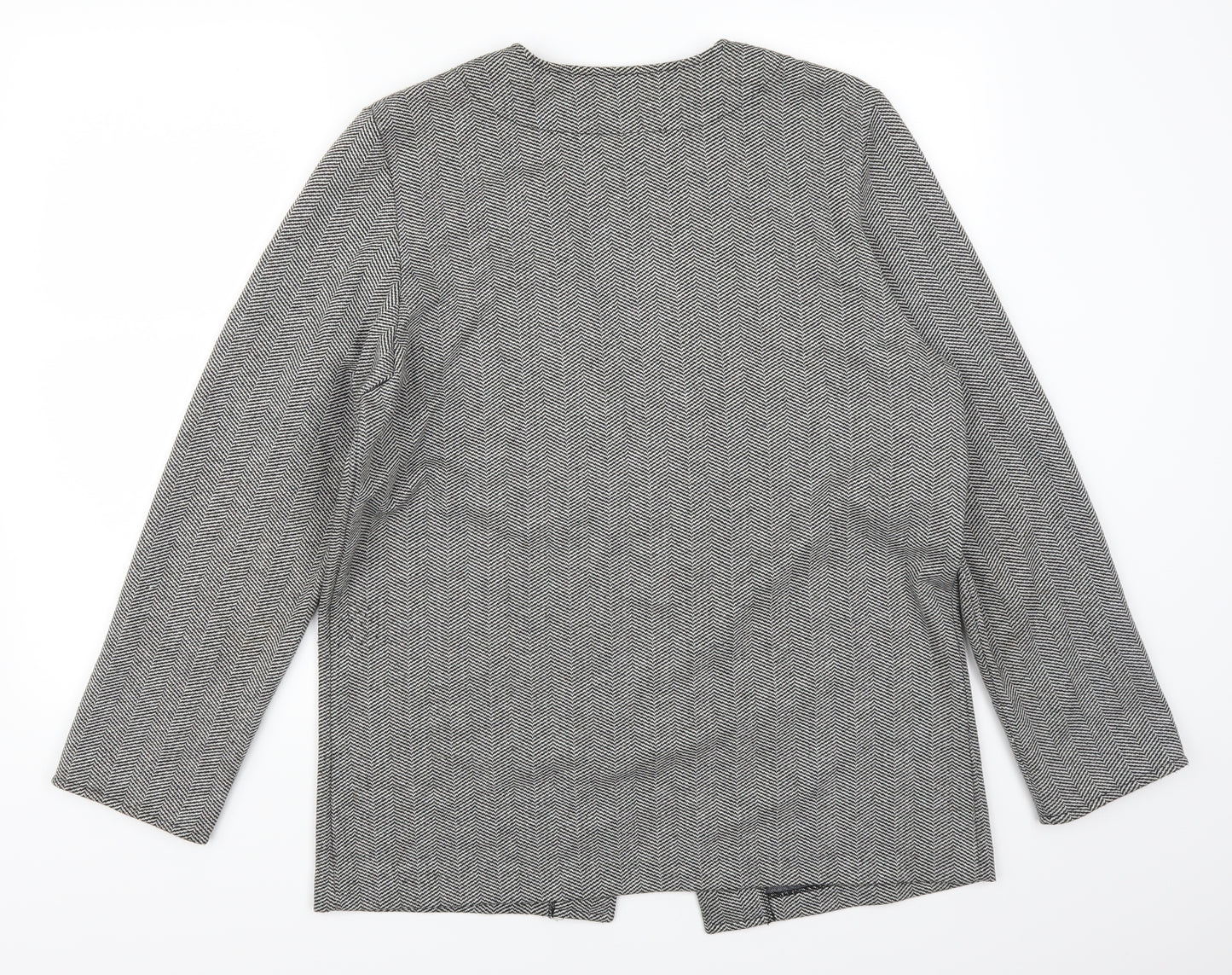 Weekends Womens Grey Herringbone  Cardigan Jumper Size M
