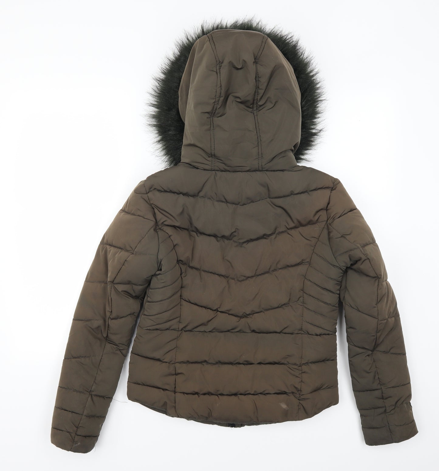 Primark Womens Brown   Quilted Coat Size 4