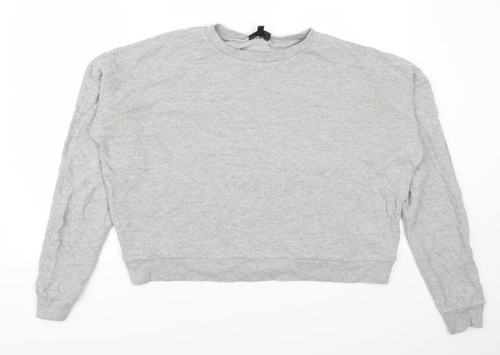 Topshop Womens Grey Pullover Sweatshirt Size 12