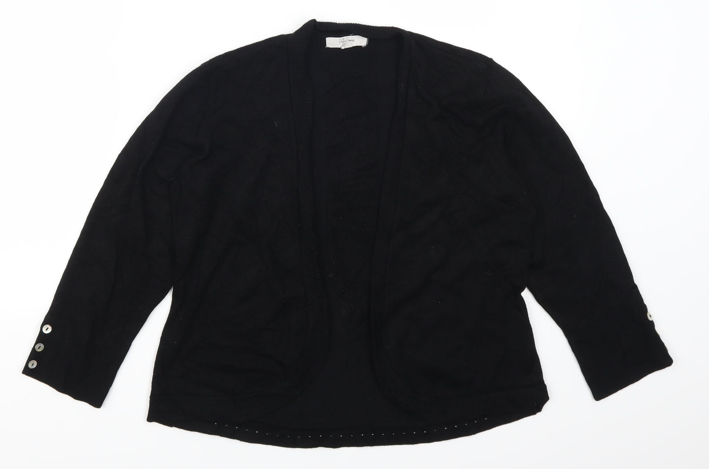 Peyton Primrose Womens Black  Rayon Cardigan Jumper Size S