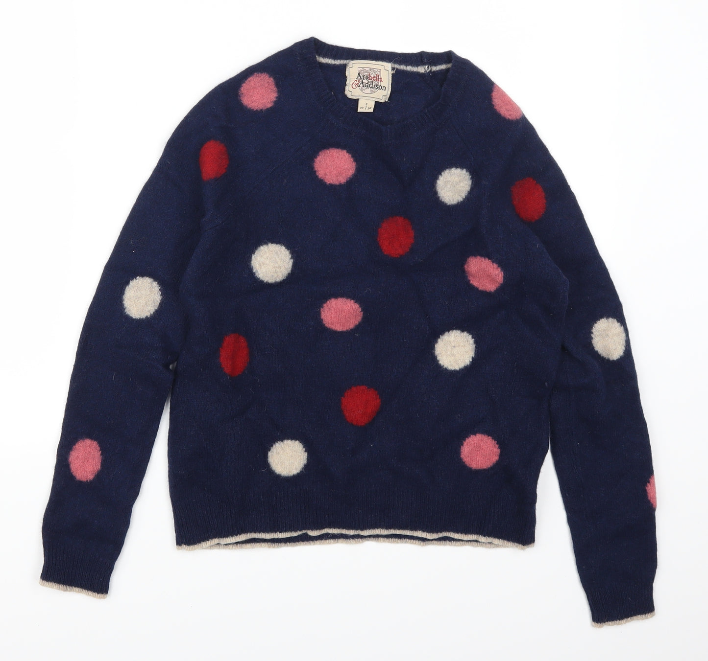 Arabella Womens Blue Polka Dot  Pullover Jumper Size 10