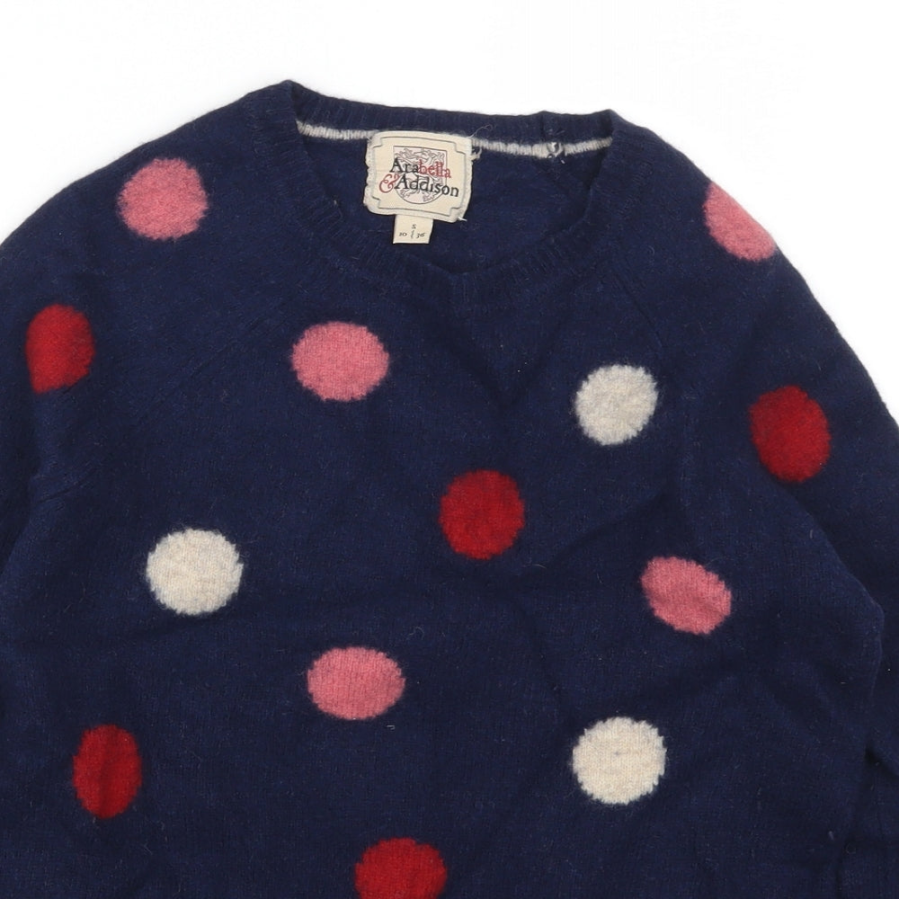 Arabella Womens Blue Polka Dot  Pullover Jumper Size 10