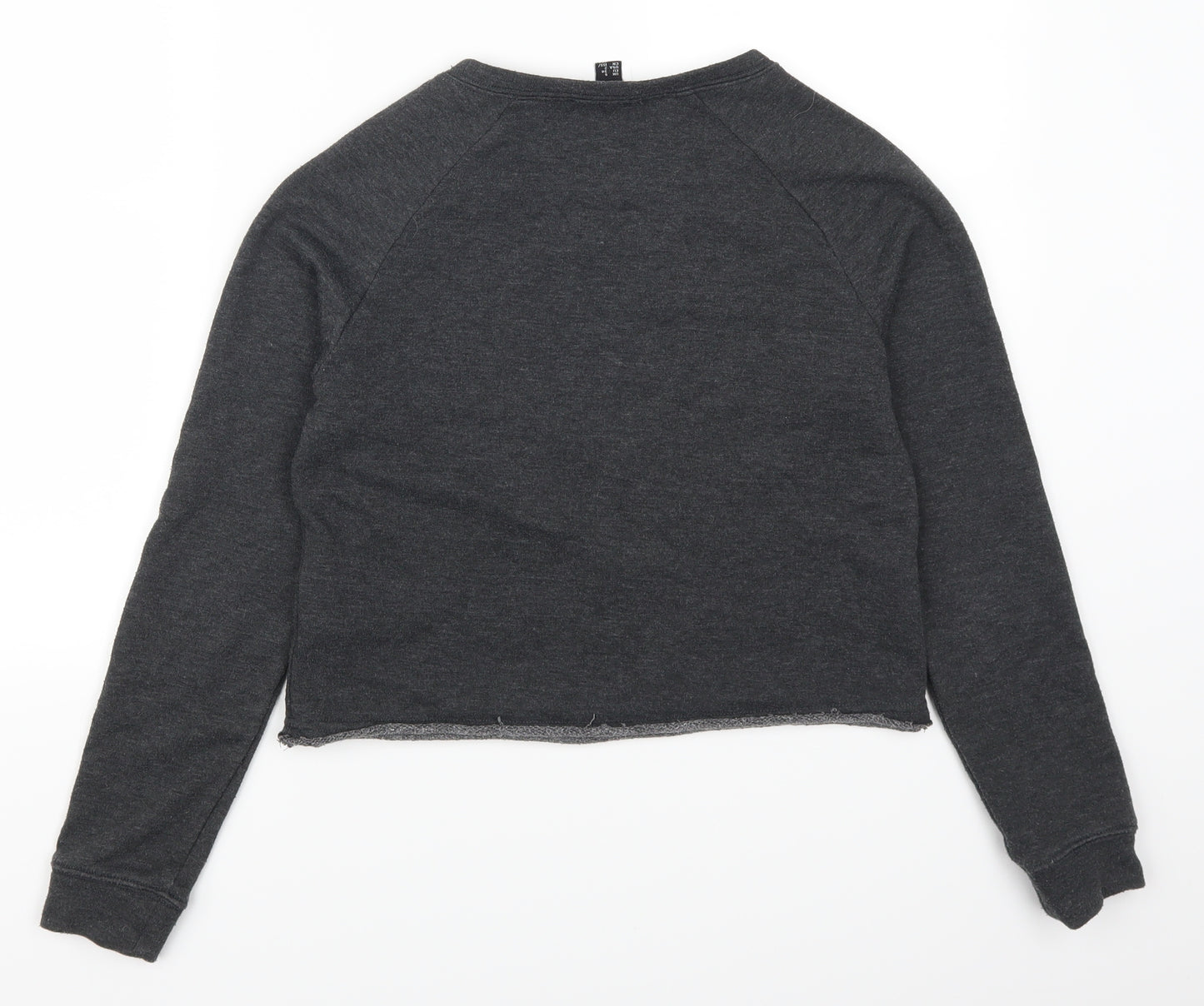 New Look Womens Grey Floral  Henley Sweatshirt Size 6