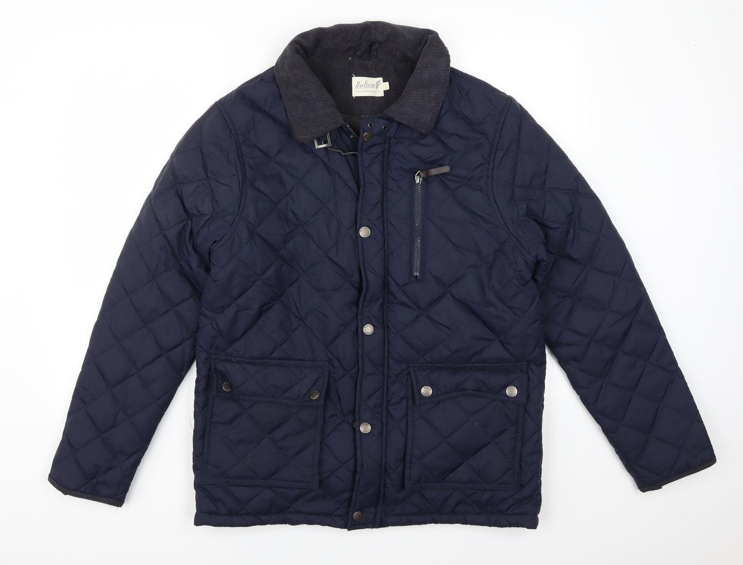 On Fire Mens Blue   Quilted Coat Size L