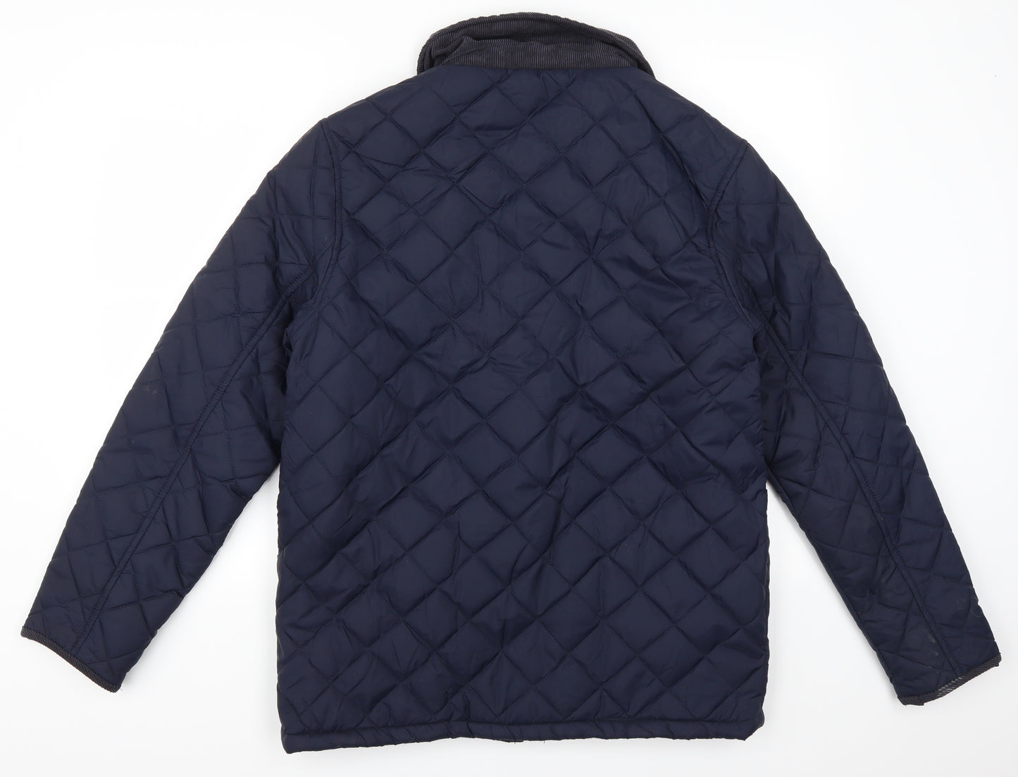 On Fire Mens Blue   Quilted Coat Size L