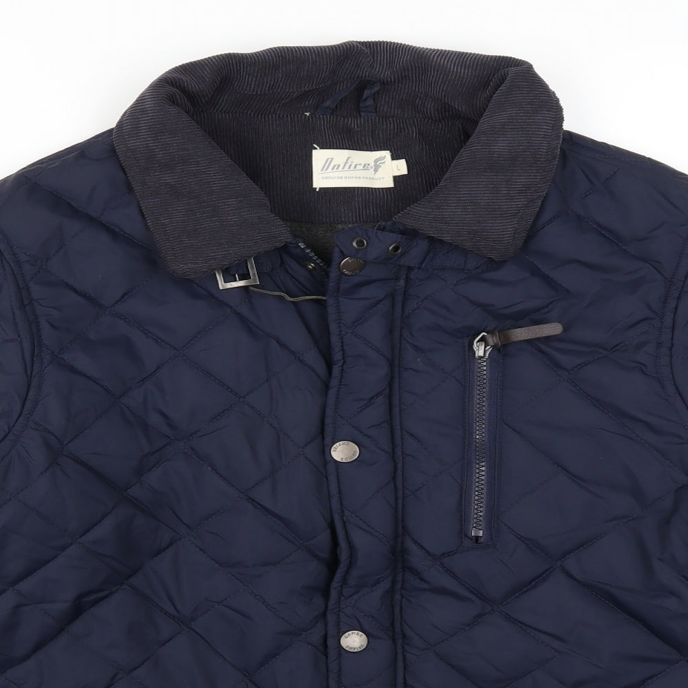 On Fire Mens Blue   Quilted Coat Size L