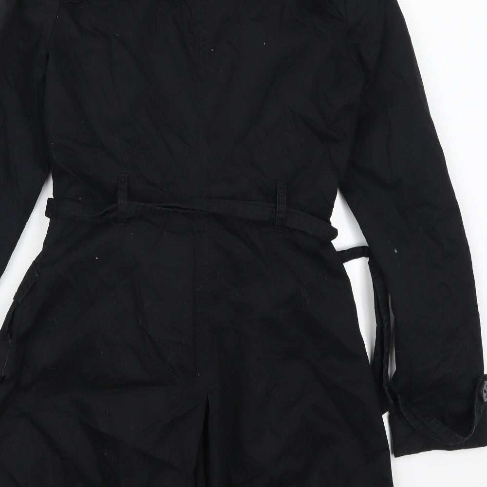 Papaya Womens Black   Trench Coat Coat Size 8