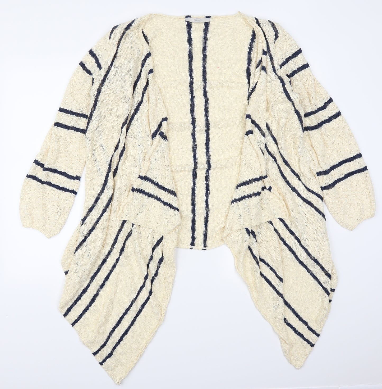 George Womens Beige Striped  Cardigan Jumper Size 10