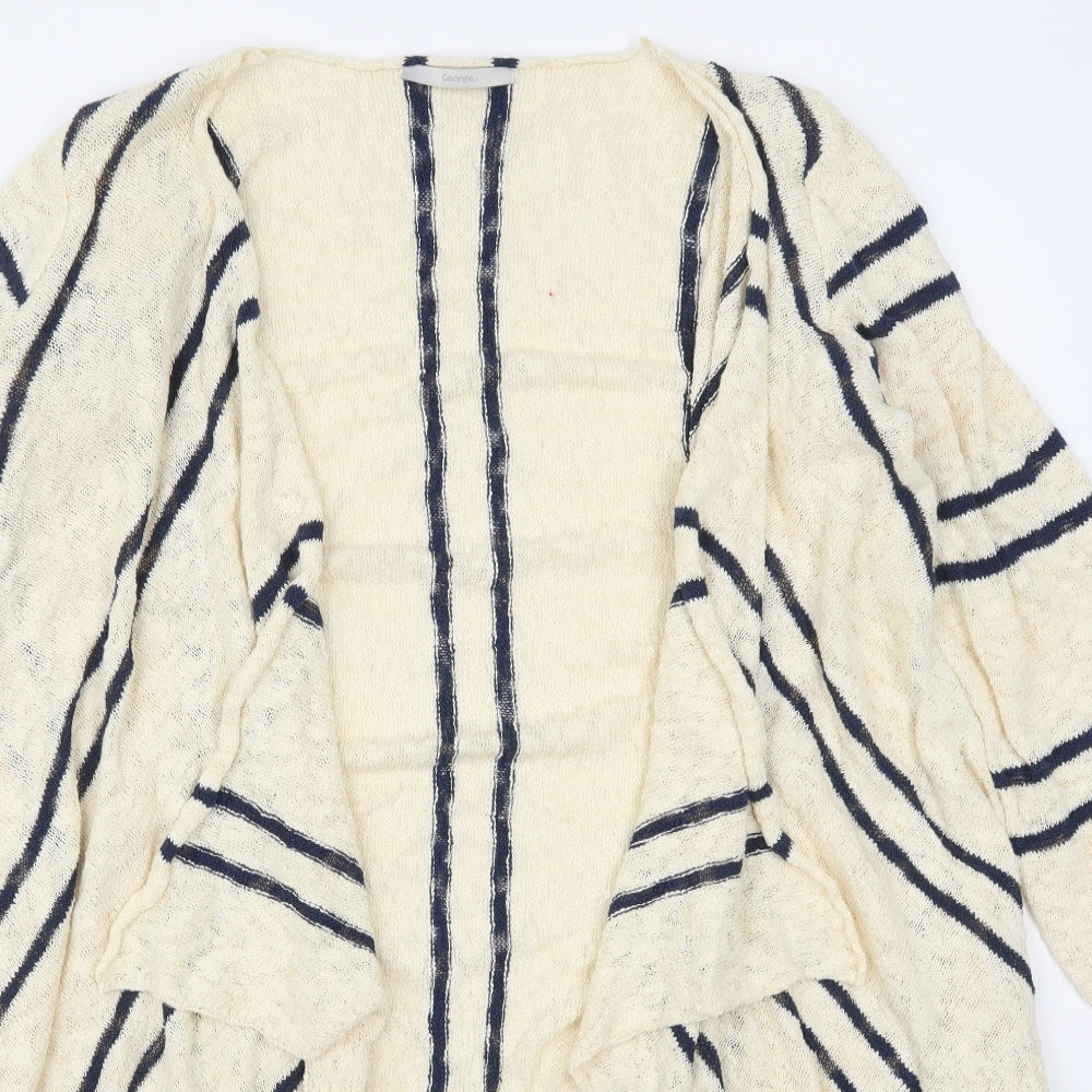 George Womens Beige Striped  Cardigan Jumper Size 10