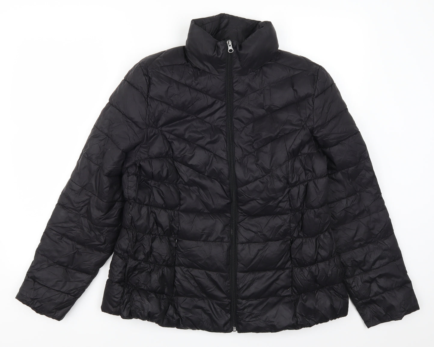 BHS Womens Black   Quilted Coat Size 16