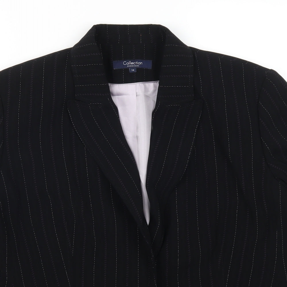 Debenhams Womens Black Striped  Jacket Suit Jacket Size 18