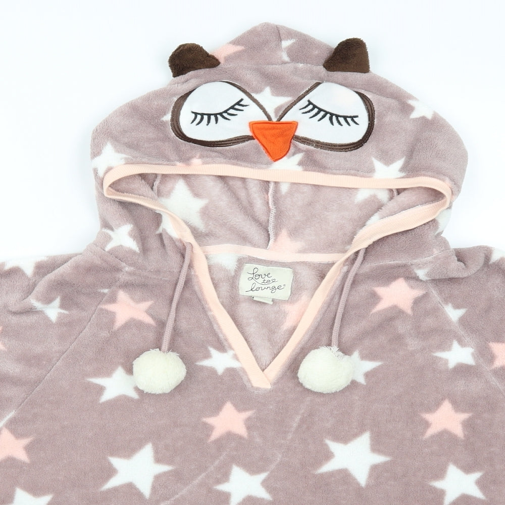 Primark Womens Pink Geometric  Top Pyjama Top One Size  - Owl Hood