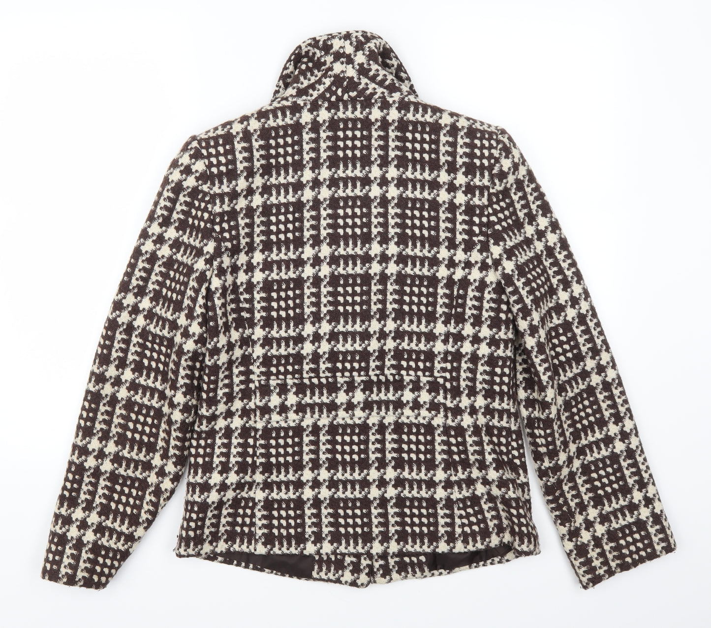 Papaya Womens Brown Check  Jacket Coat Size 8