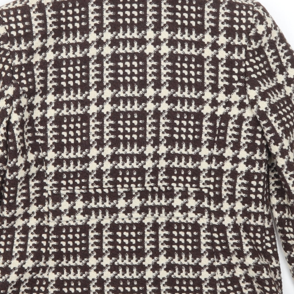 Papaya Womens Brown Check  Jacket Coat Size 8