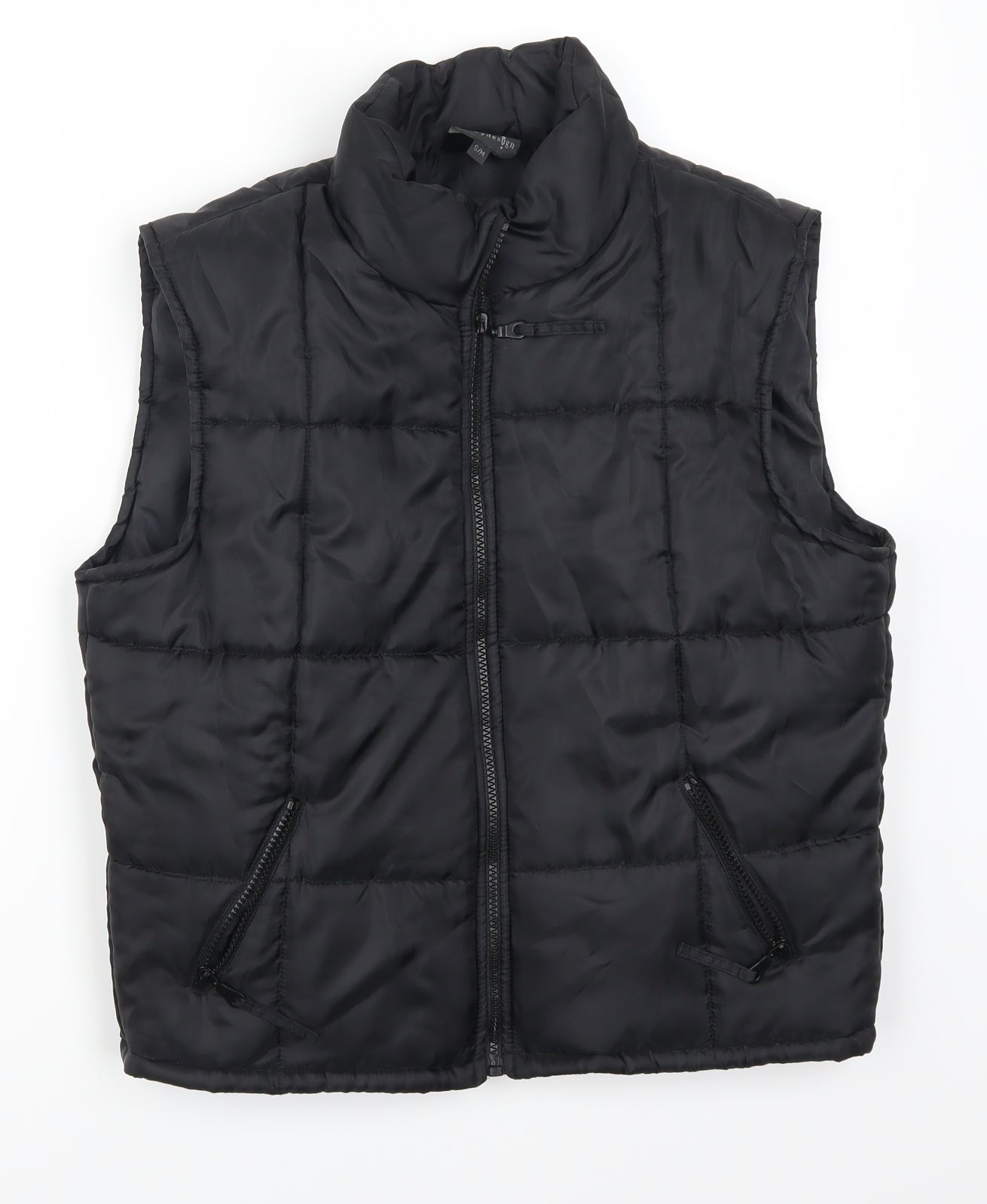 By Design Mens Black   Gilet Cape Size S