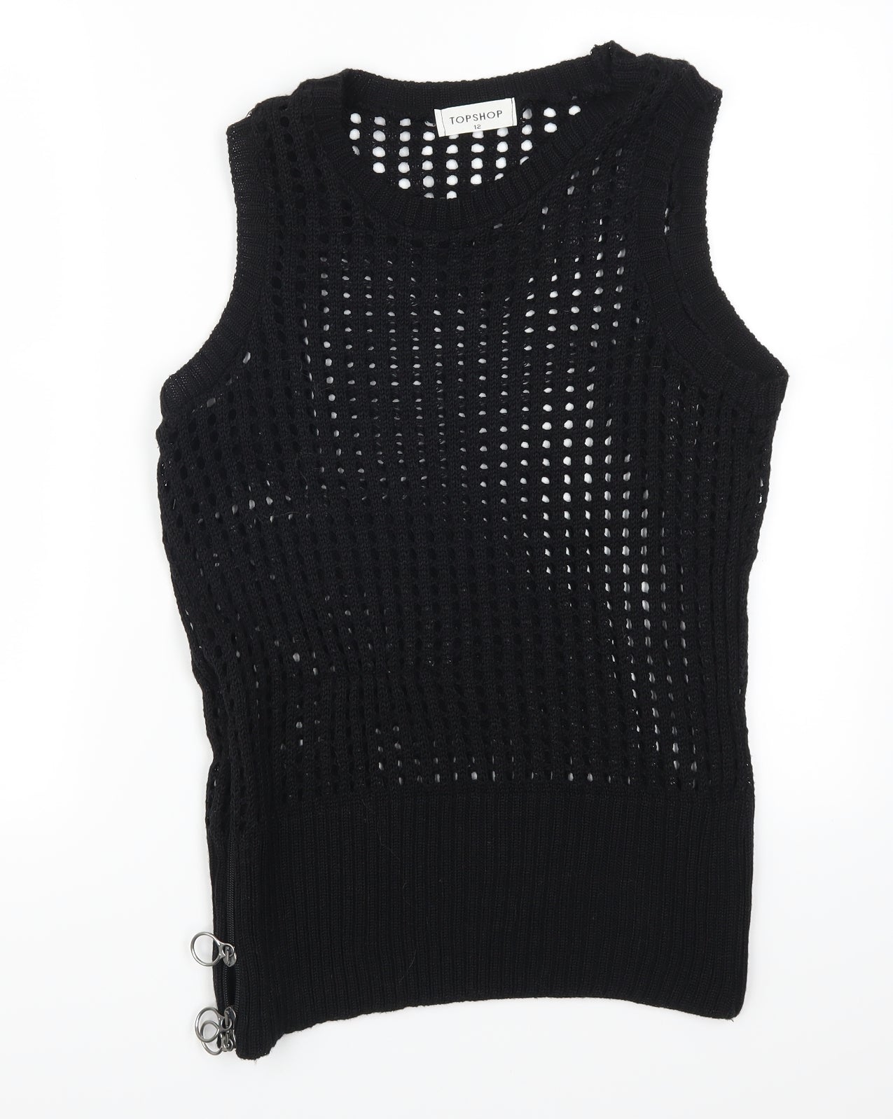 Topshop Womens Black   Vest Jumper Size 12