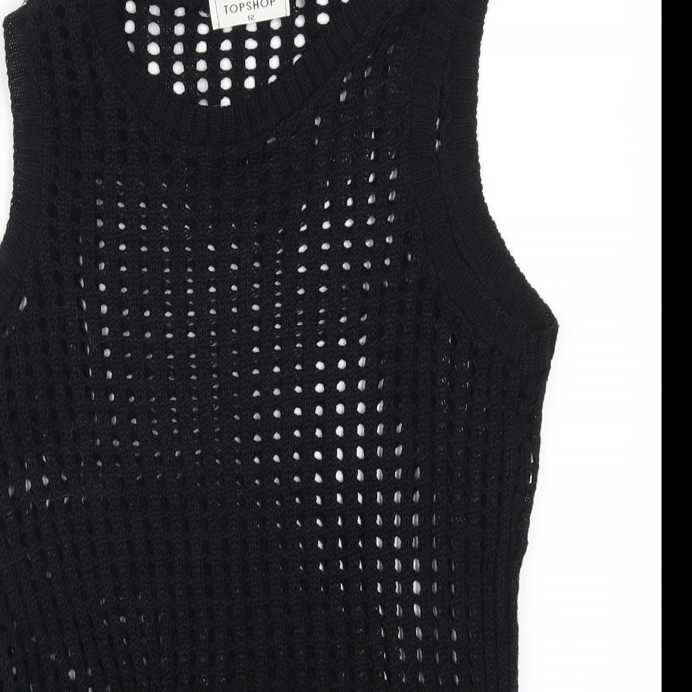 Topshop Womens Black   Vest Jumper Size 12