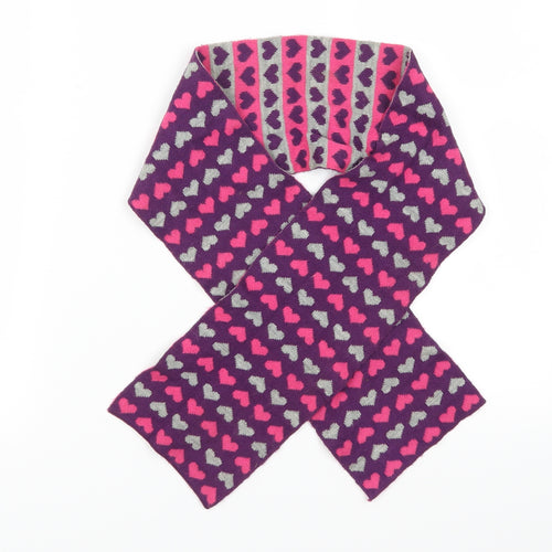 Preworn Girls Purple Geometric  Rectangle Scarf Scarves & Wraps One Size  - Love Hearts