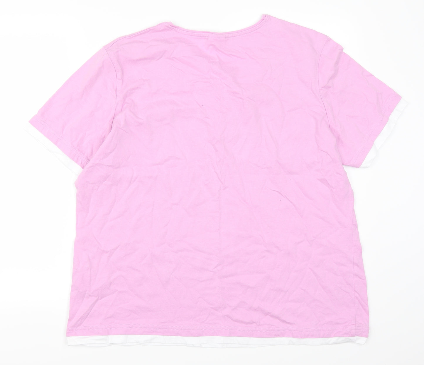 Damart Womens Pink Floral  Basic T-Shirt Size 22