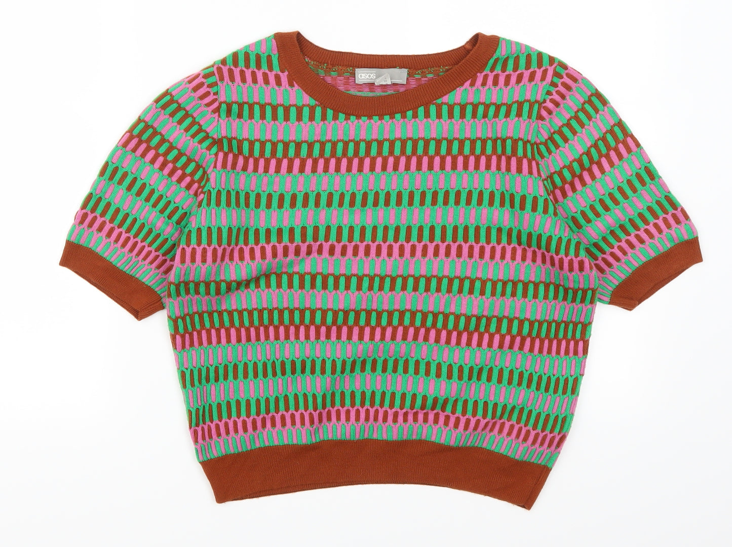 ASOS Womens Green Geometric  Pullover Jumper Size 8