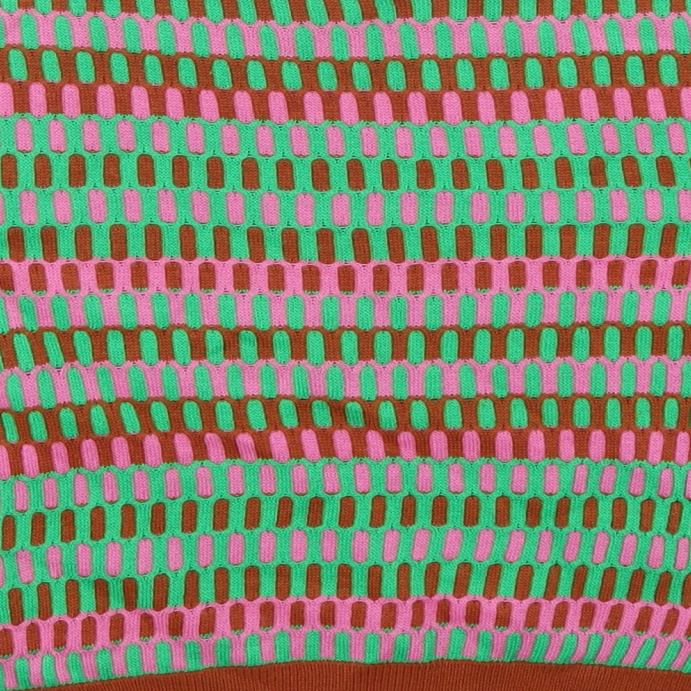 ASOS Womens Green Geometric  Pullover Jumper Size 8