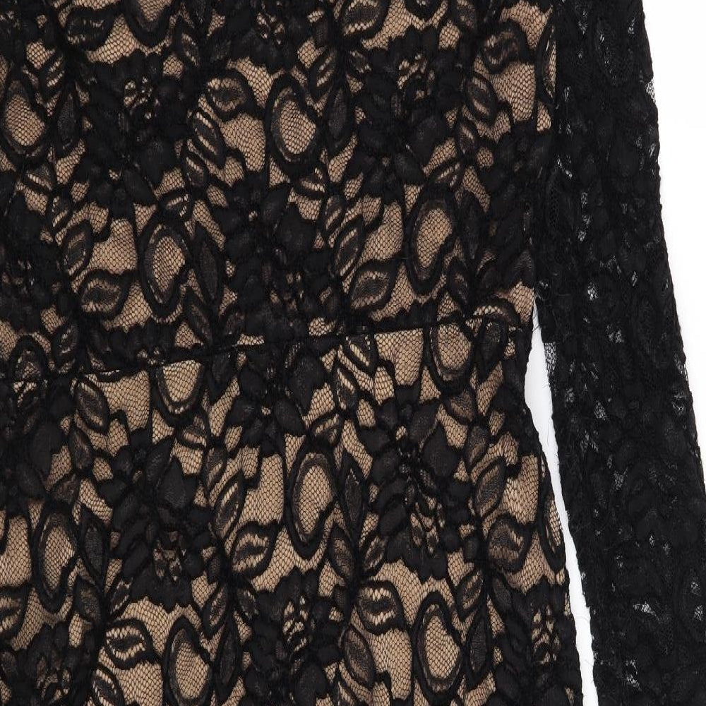 George Womens Black Floral  Bodycon  Size 14