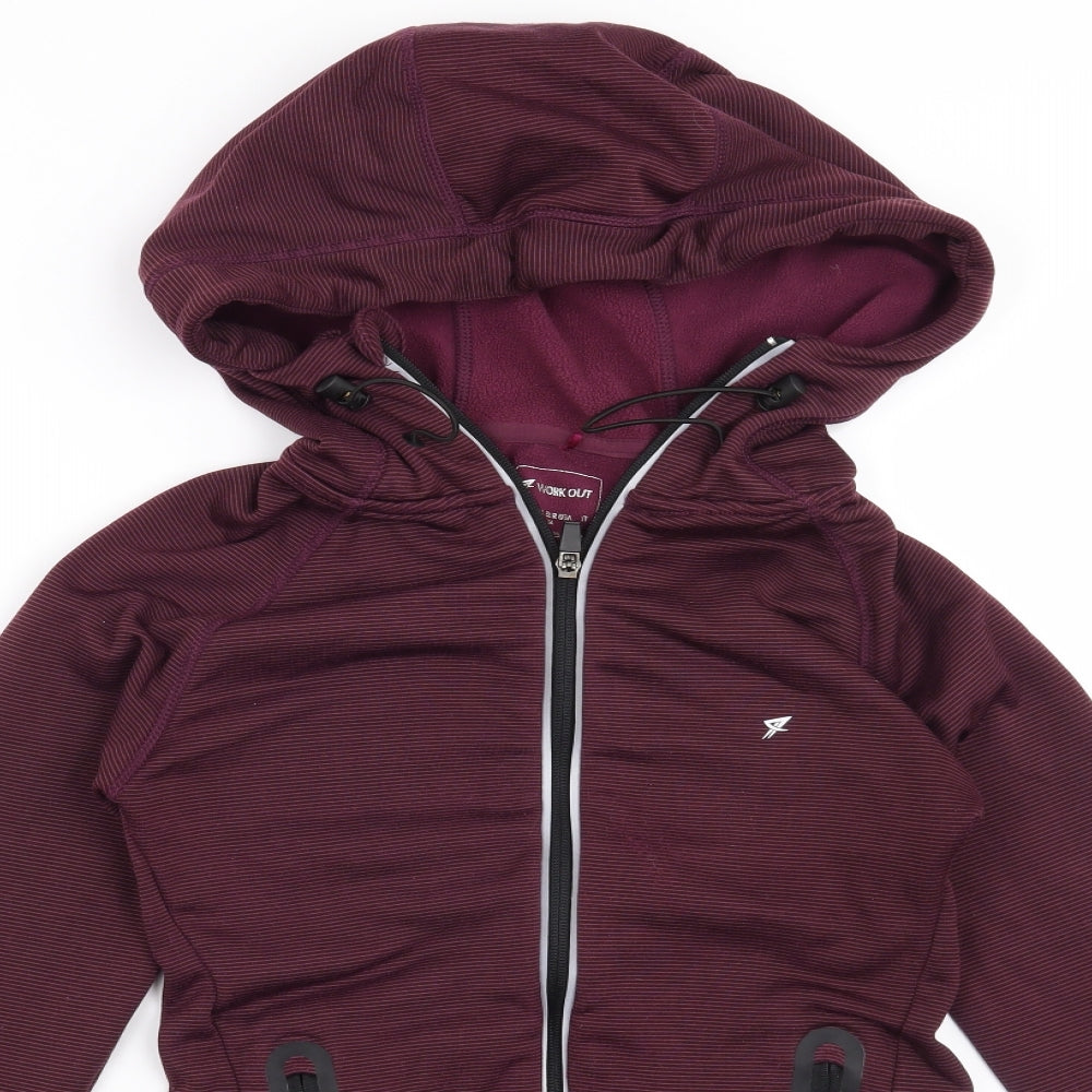 Workout Womens Red Striped  Jacket  Size 6