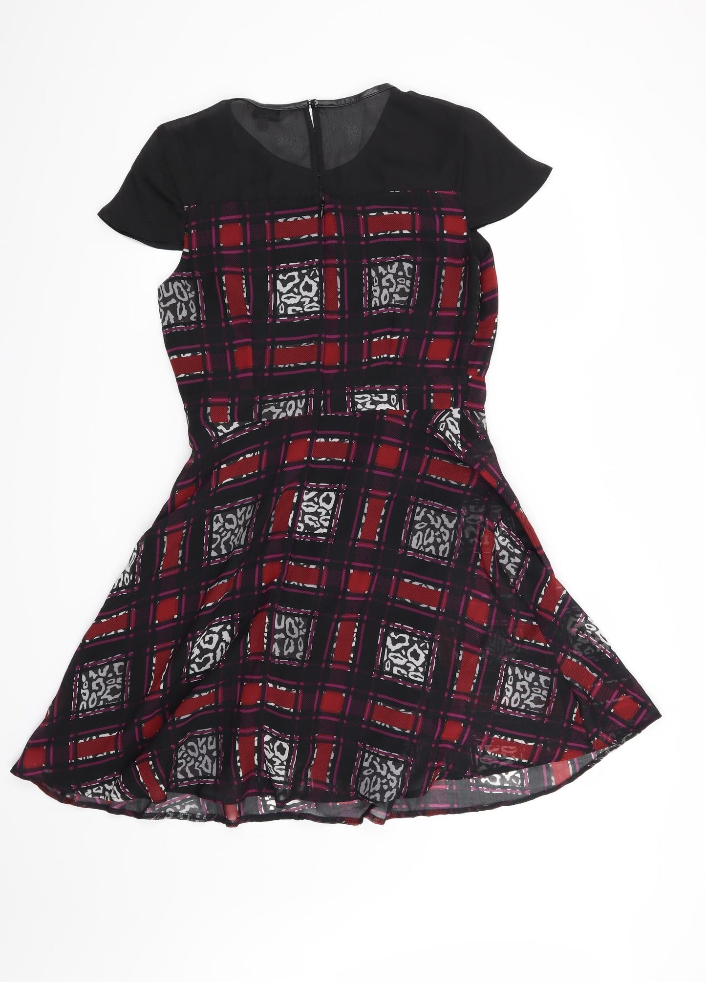 Marks and Spencer Womens Red Check  Skater Dress  Size 10