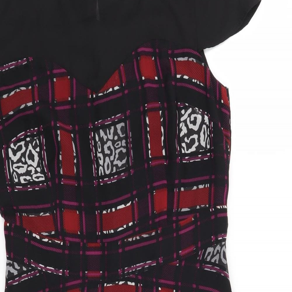 Marks and Spencer Womens Red Check  Skater Dress  Size 10