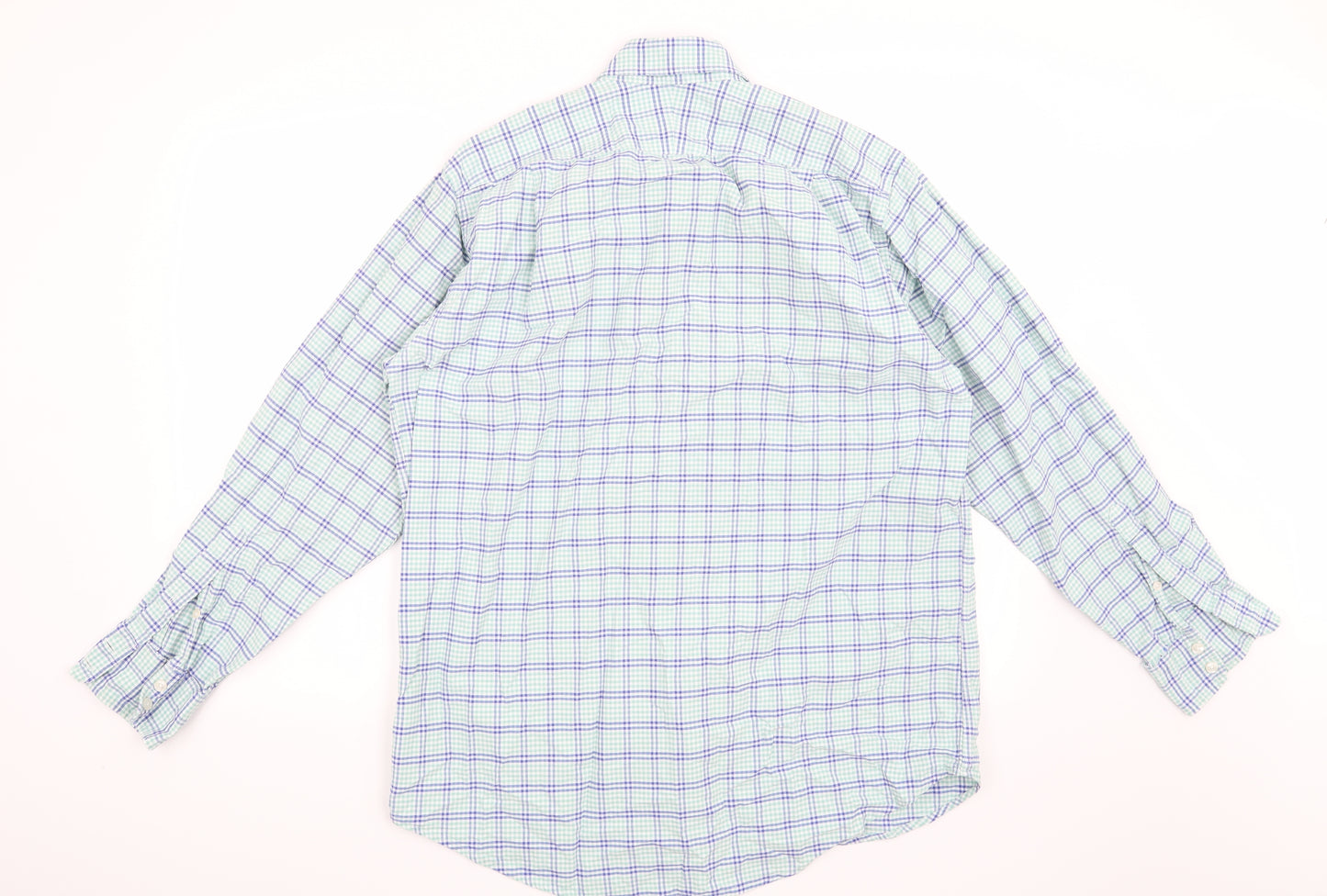 Boden Mens Green Check   Button-Up Size 16